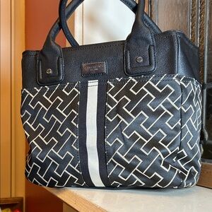 Tommy Hilfiger Black and White Patterned Tote